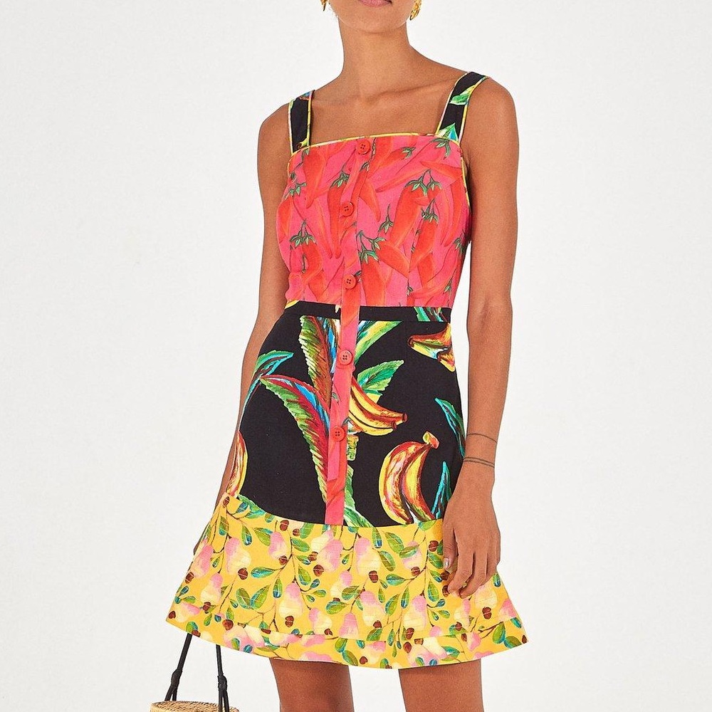 FARM Rio Mixed Print Mini Dress